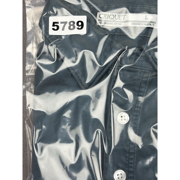 Croquet Polo Shirt Mens Large Green Organic Cotton Preppy Academia Chest Pocket - Picture 7 of 7